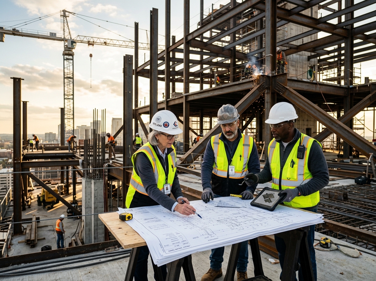 Skeletal Engineering Senior Structural Engineers Reviewing Plans
